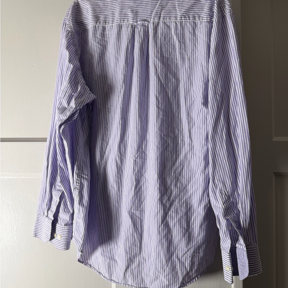 Izod Men's Lavender and White Striped Dress Shirt